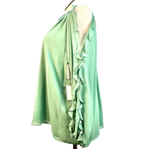 1. State Top Women's 2X Green Preble Cold Shoulder Long Sleeve V-neck NWT - Picture 5 of 10